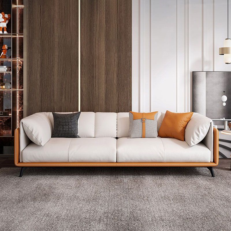 Zeitgenössischer Smoking -Arm -Sofa -Fleckfest -Kunstleder -Sofa