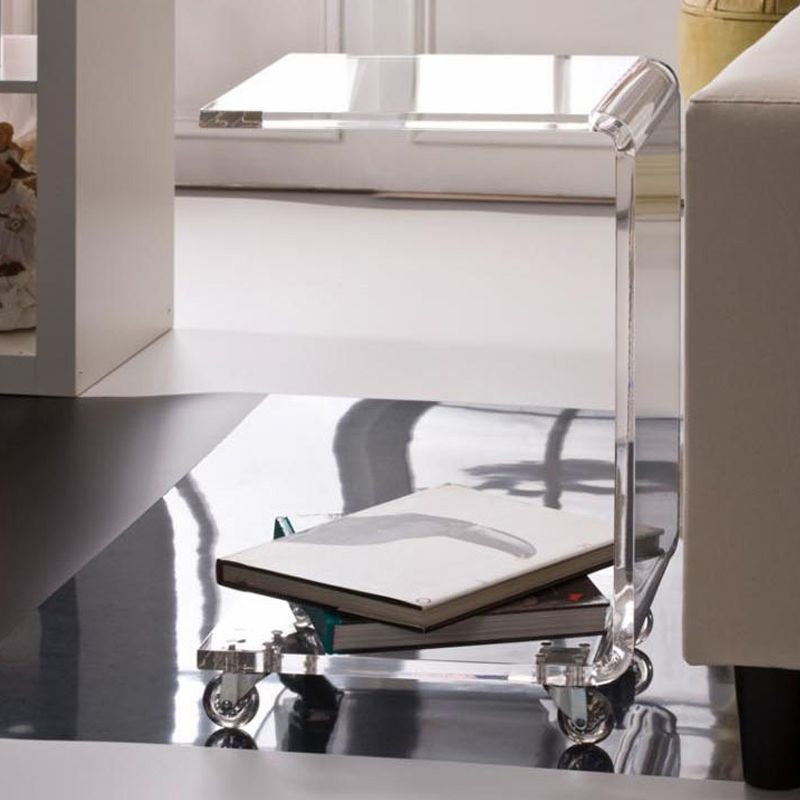 Tavolo da notte acrilico stile moderno comodino minimalista con pulegge