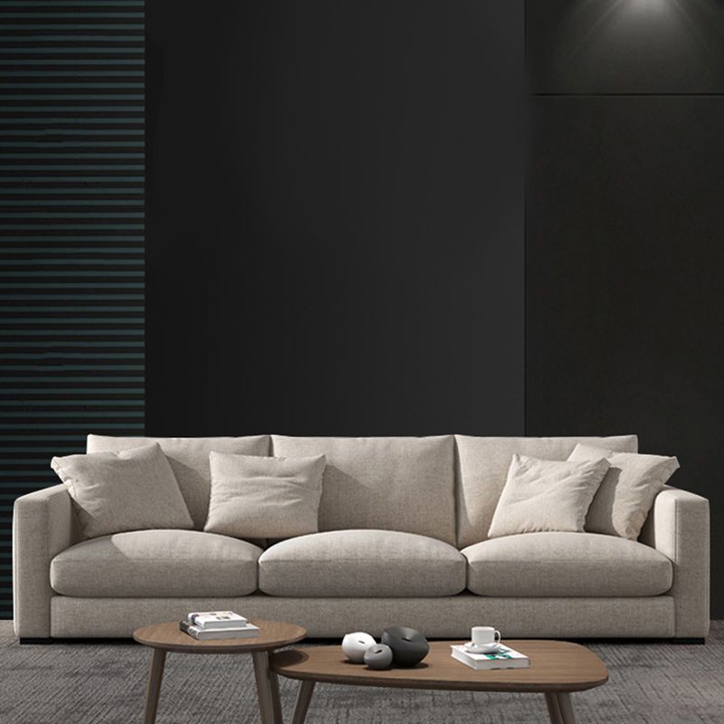 Creamy White Square Arm Contemporary Sofa with Loose Back with Multiple Cushions Clearhalo 'furn' 'furn_sofas' 'Furniture' 'furniture_sofas' 'kitchen' 'kitchen_sofas' 'Living Room Furniture' 'Sofa' 'sofas' 1200x1200_f1074921-6f43-458b-b4ec-144d515e1e94
