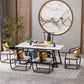 Metal and Slate Table Glam Style Home Minimalist Rectangular Dining Table