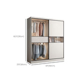 White Colour Wooden Wardrobe Cloth Rod Included Wardrobe Closet with Sliding Doors Clearhalo 'Armoires & Wardrobes' 'armoires_wardrobes' 'Bedroom Furniture' 'furn' 'furn_armoires_wardrobes' 'Furniture' 1200x1200_f108d792-c9fd-4468-b3cf-5fbf26cb502f