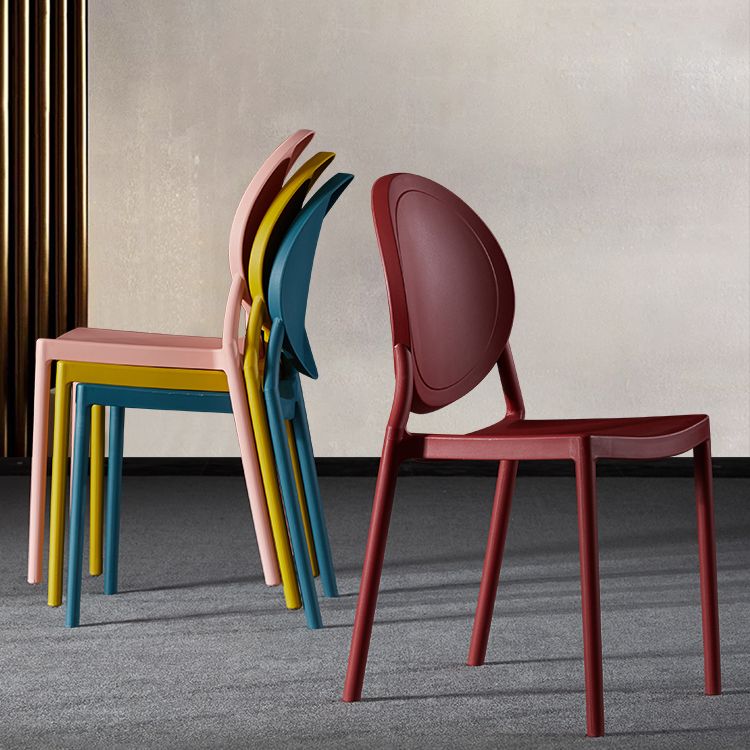 Nordic Glam Style Chair Kitchen Armless Chair with Plastic Legs Clearhalo 'Dining Chairs' 'Dining Tables & Seating' 'dining_chair' 'Furniture' 'furniture_dining_chair' 'Kitchen & Dining Furniture' 1200x1200_f108e183-3310-47a1-80c3-13ad3a80b7fe