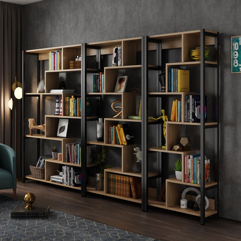 Modern Style Wood Bookcase Open Back Bookshelf for Home Office Clearhalo 'Bookcases' 'Furniture' 'furniture_bookcases' 'Office Furniture' 1200x1200_f1097b08-0326-4ce3-9e57-56a3c55a3fa4