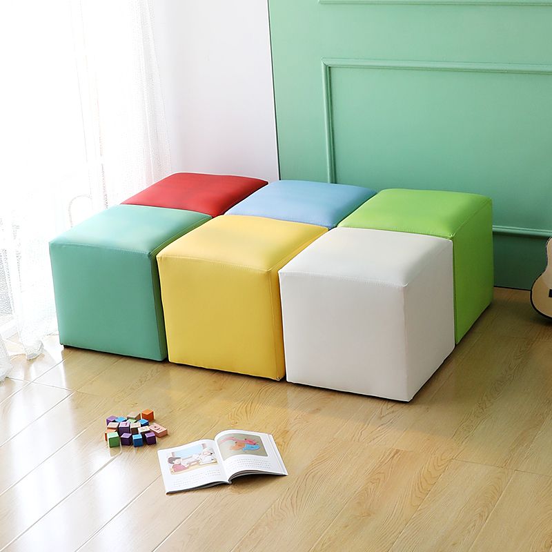 Modern Pure Color Cube Sqaure Faux Leather Cube for Living Room Clearhalo 'furn' 'furn_ottomans_poufs' 'Furniture' 'Living Room Furniture' 'Ottomans & Poufs' 'ottomans_poufs' 1200x1200_f10a1026-e9f5-4728-a767-3bafc22823cd