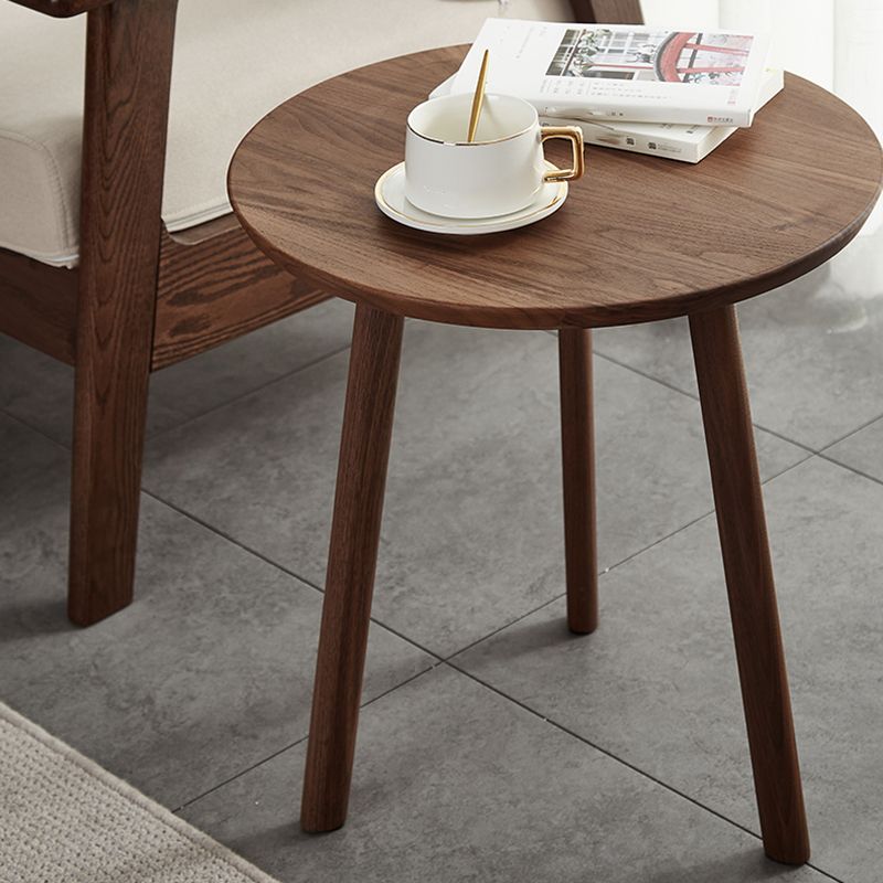 Scandinavian Solid Wood 3 Legs Double Tier Living Room Side Table