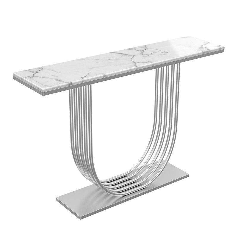 Glam Abstractl Slate / Metal Rectangle Console résistant aux taches Rectangle pour HAL