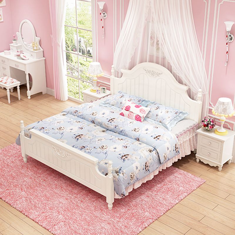 Affiche de campagne française Crème Crème en bois massif Four Affiche Lit avec tête de lit