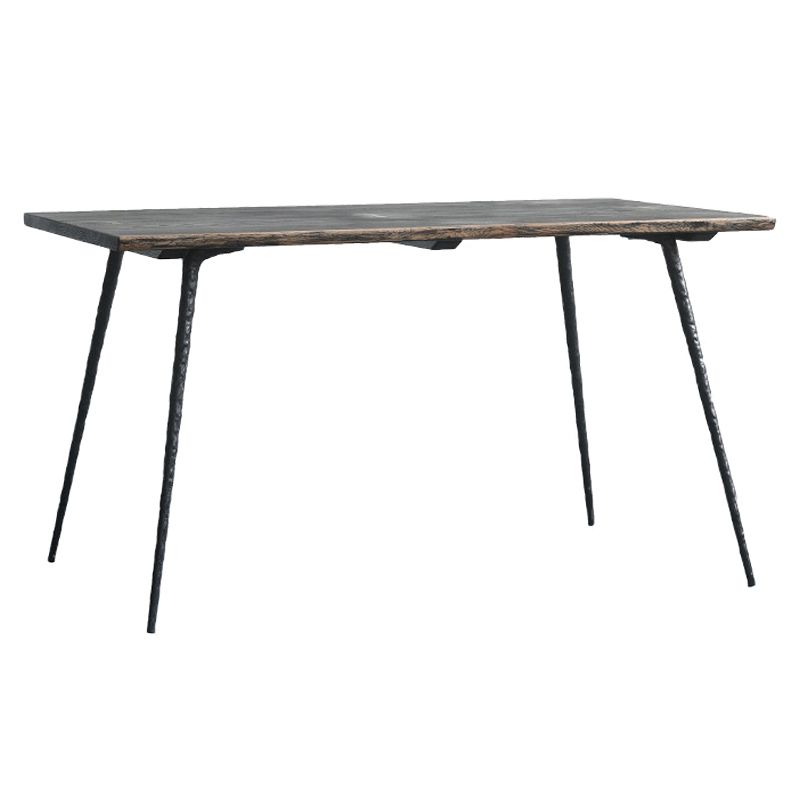 Industrial Rectangle Dining Room Table Oak Solid Wood Table with 4 Black Legs Clearhalo ' dining_table' 'Dining Tables & Seating' 'Dining Tables' 'furn' 'furn_dining_table' 'Furniture' 'furniture_dining_table' 'Kitchen & Dining Furniture' 'kitchen&dining_furn' 'kitchen' 'kitchen_dining_table' 1200x1200_f10c1042-f4da-4cdc-a078-8c2b1351ef42