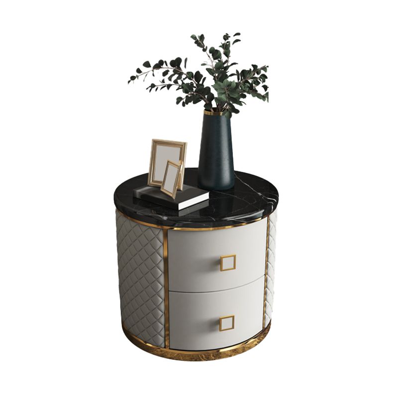 モダンなアクセントテーブルナイトスタンドアンティークフィニッシュベッドサイドキャビネットの引き出し付き