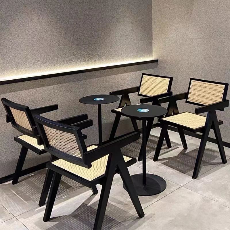 Scandinavian Wood Dining Chair Coffee Shop Open Back Dining Chairs with Arm (Set of 2) Clearhalo ' kitchen&dining_furn' 'Dining Chairs' 'Dining Tables & Seating' 'dining_chair' 'furn' 'furn_dining_chair' 'Furniture' 'furniture_dining_chair' 'Kitchen & Dining Furniture' 'kitchen' 1200x1200_f110b085-1918-4c75-928f-f8fd14d7003a