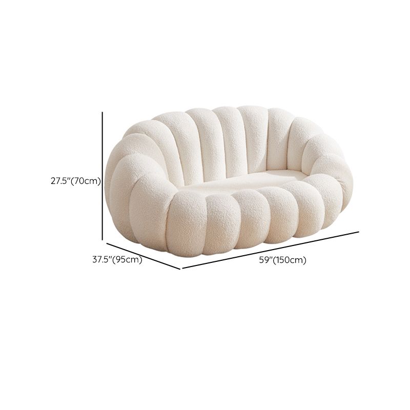 Beige Wool Stationary Sofa 27.55" High Sloped Arm Sofa for Living Room Clearhalo 'furn' 'furn_sofas' 'Furniture' 'Living Room Furniture' 'Sofa' 'sofas' 1200x1200_f110d115-e228-47da-b9c9-ee9d467e475c