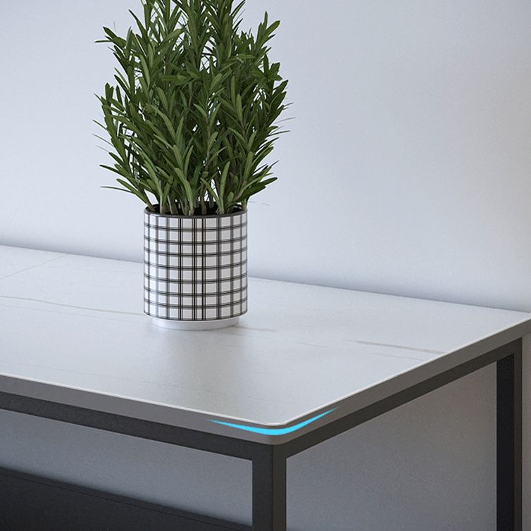 Modern Stone/Iron Top TV Stand 2-Open Shelf TV Console with Storage Clearhalo 'furn' 'furn_tv_stands_entertainment_centers' 'Furniture' 'Living Room Furniture' 'TV Stands & Entertainment Centers' 'TV Stands & Media Storage Furniture' 'tv_stands_entertainment_centers' 1200x1200_f1115e83-bbda-4f57-bcc2-78c7c356f29d