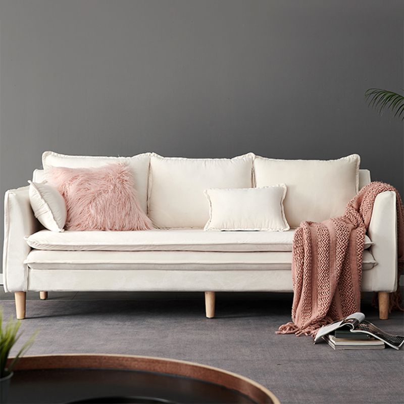 Modern 23.62" H Cotton Blend Square Arm Sofa for Living Room