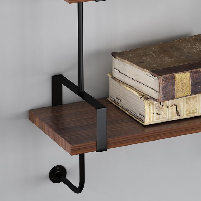 Wooden Wall Mounted Bookshelf Industrial Floating Storage Bookcase