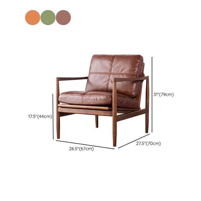 Contemporary Genuine Leather Accent Armchair Tufted Genuine Leather Arm Chair Clearhalo 'Accent Chairs' 'accent_chairs' 'Chairs & Seating' 'furn' 'furn_accent_chairs' 'Furniture' 'Living Room Furniture' 1200x1200_f113aa56-8070-423d-8589-7eb110409abb