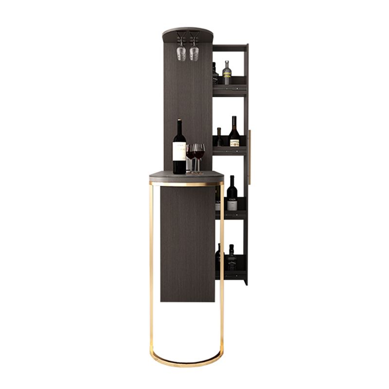 Glam Wood Counter Table 2/3 Pieces Bar Table Set with Wine Racks for Living Room Clearhalo 'Bar Furniture' 'furn' 'furn_home_bar_bar_sets' 'Furniture' 'Home Bars & Bar Sets' 'home_bar_bar_sets' 'Kitchen & Dining Furniture' 1200x1200_f1159dec-f3c5-4dde-b5c6-f8a053121be0