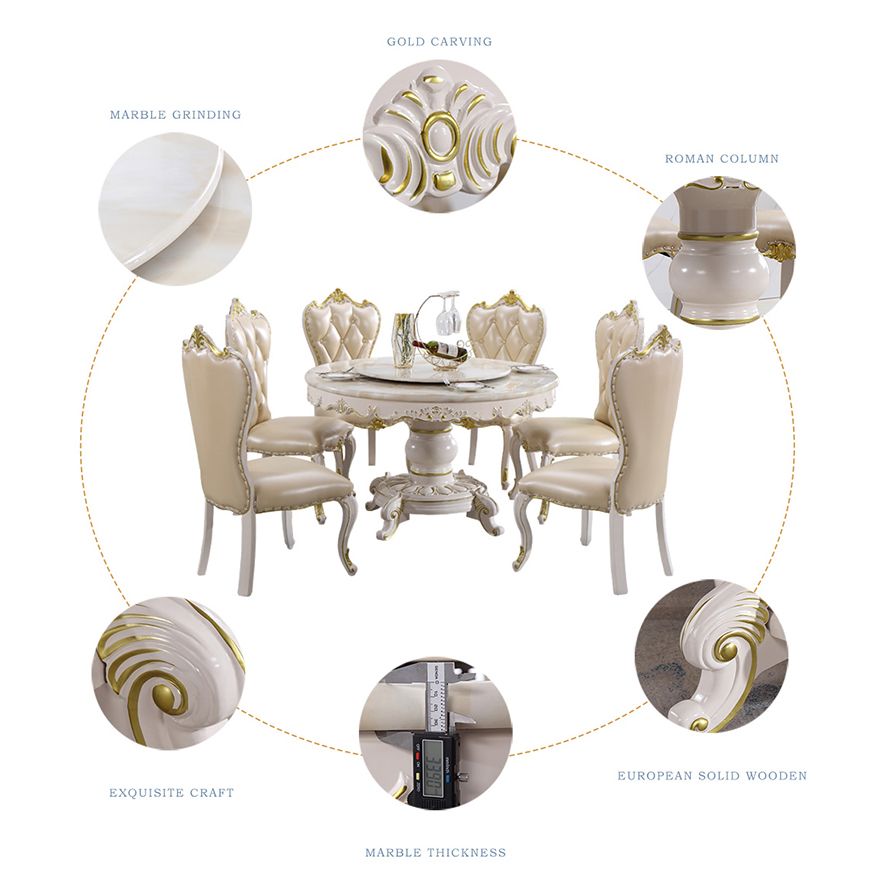 Solid Wood Victorian Round Table Marble Dining Table with Pedestal Base Clearhalo ' dining_table' 'Dining Tables & Seating' 'Dining Tables' 'furn' 'furn_dining_table' 'Furniture' 'furniture_dining_table' 'Kitchen & Dining Furniture' 'kitchen&dining_furn' 'kitchen' 'kitchen_dining_table' 1200x1200_f1165568-1182-4ffa-9d9a-54c994be9fb0