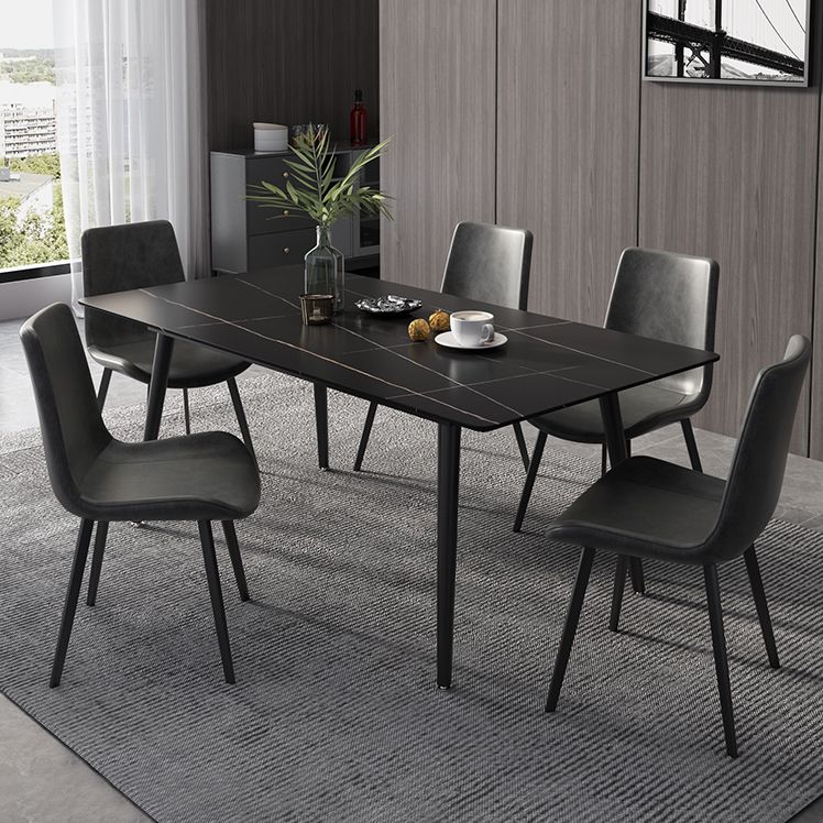 Modern Rectangle Dining Table Sintered Stone 4 Legs Table for Dining Room Clearhalo 'Dining Tables & Seating' 'Dining Tables' 'dining_table' 'furn' 'furn_dining_table' 'Furniture' 'Kitchen & Dining Furniture' 1200x1200_f1169fa1-9596-4345-bde3-f758603febb1