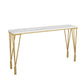 Glam Style Bistro Bar Table Rectangle Faux Marble Bar Table for Living Room