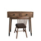 Contemporary Make-up Vanity with Drawers in Brown Solid Wood