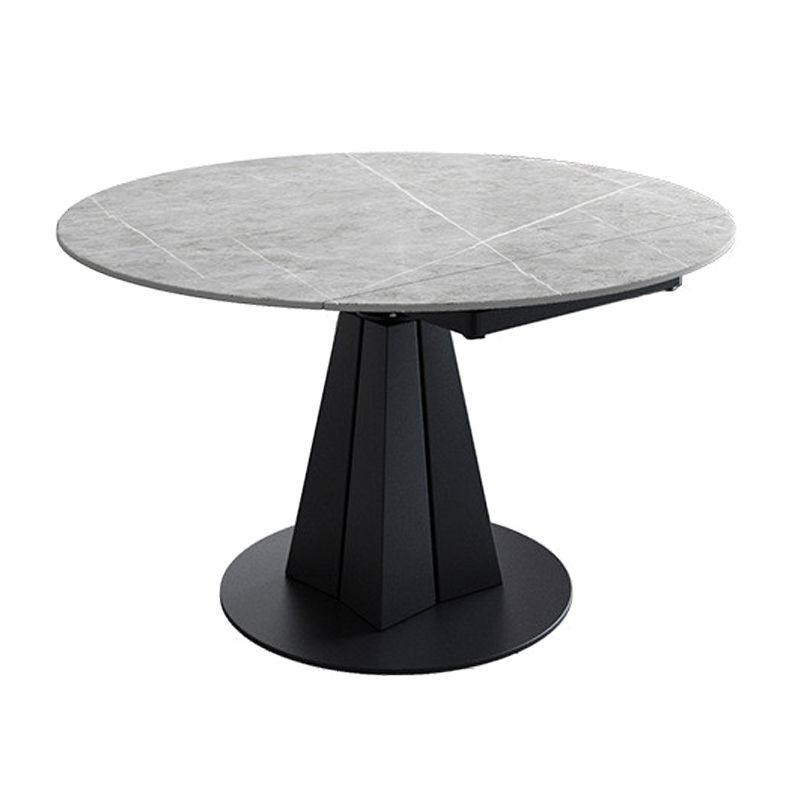 Modern Style Sintered Stone Dining Table Gray Round Table with Pedestal Clearhalo ' dining_table' 'Dining Tables & Seating' 'Dining Tables' 'Furniture' 'furniture_dining_table' 'Kitchen & Dining Furniture' 'kitchen&dining_furn' 'kitchen' 'kitchen_dining_table' 1200x1200_f118633b-289b-4151-9d38-9085be9c9878