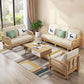 Solid Wood/Linen Natural Sofa with Chaise Nordic 34.65" H Cushions Sofa