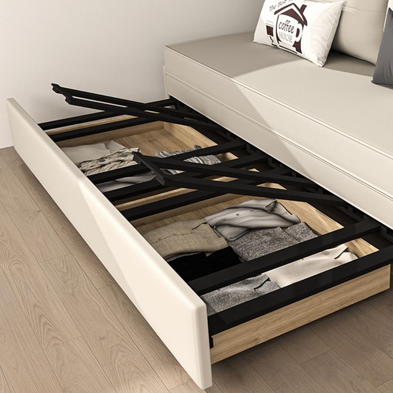 Divano scandinavo in pelle incollata di divani convertibili bianchi senza braccio