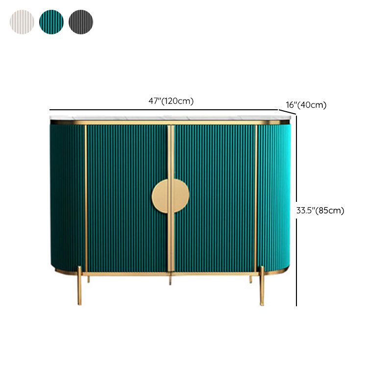 Scheda laterale Glam Credenza Stone Glass con armadi e cassetti