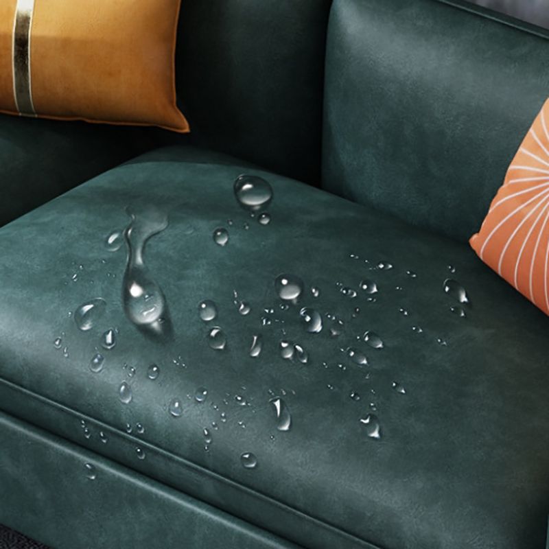 Mid-Century Modern Tuxedo Arm Sofa Faux Leather 29.92" High Seating Clearhalo 'furn' 'furn_sofas' 'Furniture' 'furniture_sofas' 'kitchen' 'kitchen_sofas' 'Living Room Furniture' 'Sofa' 'sofas' 1200x1200_f11992da-d559-4158-8302-89f1e737b471