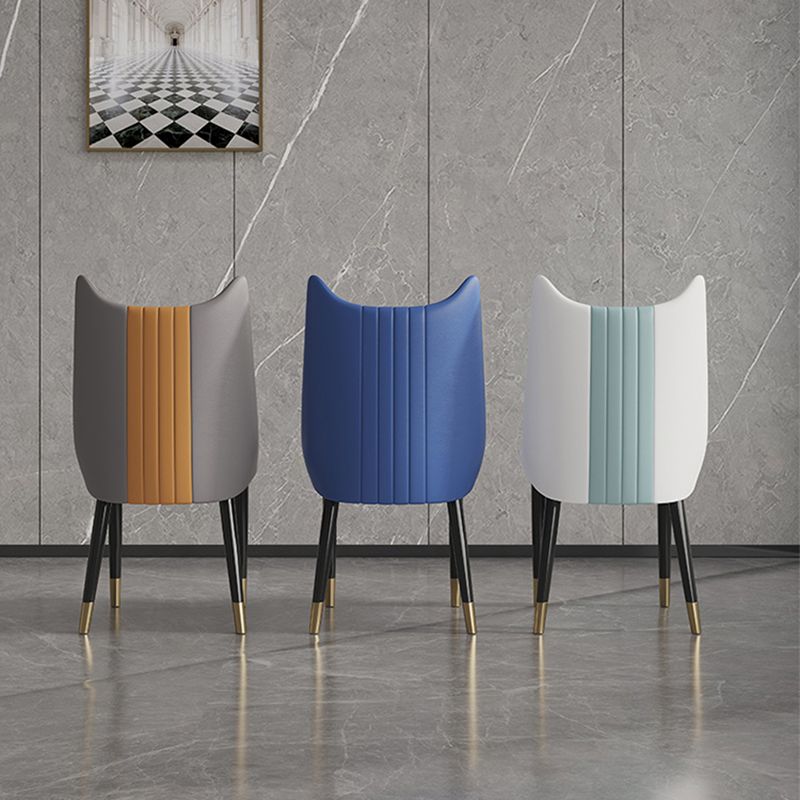 Nordic Style Leather Dining Chairs Armless Solid Back Chair for Home Clearhalo 'Dining Chairs' 'Dining Tables & Seating' 'dining_chair' 'furn' 'furn_dining_chair' 'Furniture' 'furniture_dining_chair' 'Kitchen & Dining Furniture' 1200x1200_f119e364-db2b-4233-8a8f-a6c8d9c06e28