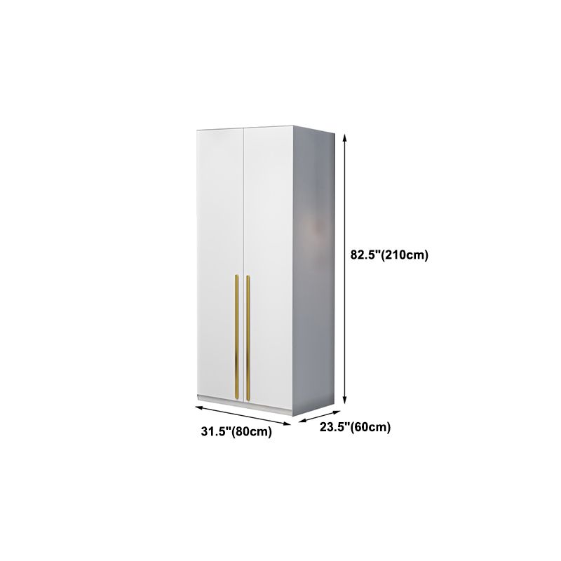 Witte kleur houten garderobe zachte close deur garderobe kast met kledingstaaf