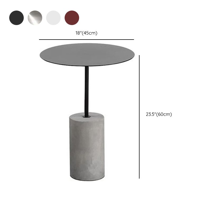 Moderner Metallrund -Top Side Table Beton -Sockel -Endtisch