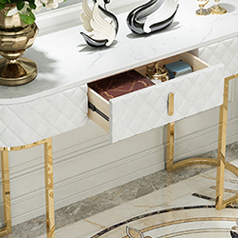 Sled Glam Marble Console Tabel 14 "W Oval Console Accent Table voor Hall