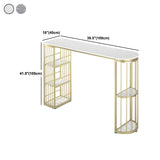 Glam specialistica bar tavolo da pranzo in pietra tavolo da bar di bistrot con scaffali