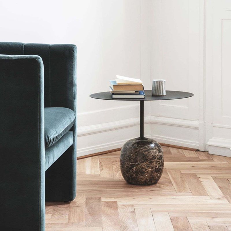 Round Metal Table Marble Pedestal Base Medieval Modern Style Side Table Clearhalo 'Coffee & Accent Tables' 'End & Side Tables' 'end_side_tables' 'furn' 'furn_end_side_tables' 'Furniture' 'Living Room Furniture' 1200x1200_f11fe59d-c8c6-41e7-9a2c-d3402daa009d