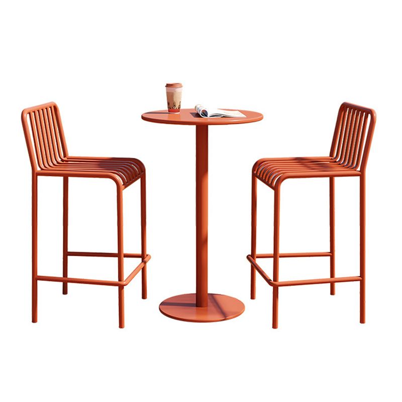 Pedestal Round Bar Dining Table Metal Fixed Pub Table for Outdoor Clearhalo 'Bar Furniture' 'Bar Tables' 'bar_tables' 'furn' 'furn_bar_tables' 'Furniture' 'Kitchen & Dining Furniture' 1200x1200_f120387d-1266-4e96-8283-c78394b5ef46