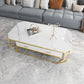 Glam Golden Frame Coffee Table with Storage Drawers Cocktail Table Clearhalo 'Coffee & Accent Tables' 'Coffee Tables' 'coffee_tables' 'furn' 'furn_coffee_tables' 'Furniture' 'Living Room Furniture' 1200x1200_f120885b-23a4-4ac4-95d1-9c937c444366