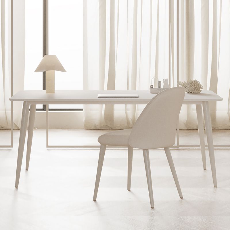 Scrivania di scrittura in pietra contemporanea rettangolare in metallo da ufficio