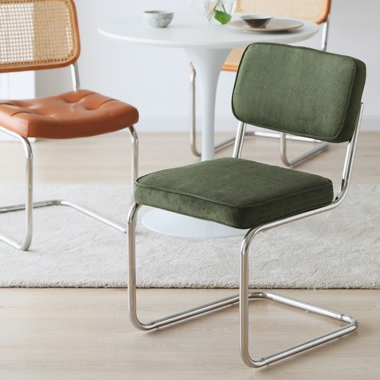 Industrial Style Open Back Dining Side Chair Upholstered Armless Dining Chairs (Set of 2) Clearhalo ' kitchen&dining_furn' 'Dining Chairs' 'Dining Tables & Seating' 'dining_chair' 'furn' 'furn_dining_chair' 'Furniture' 'furniture_dining_chair' 'Kitchen & Dining Furniture' 'kitchen' 1200x1200_f1220f97-094d-4800-89e9-af9f0d84950e
