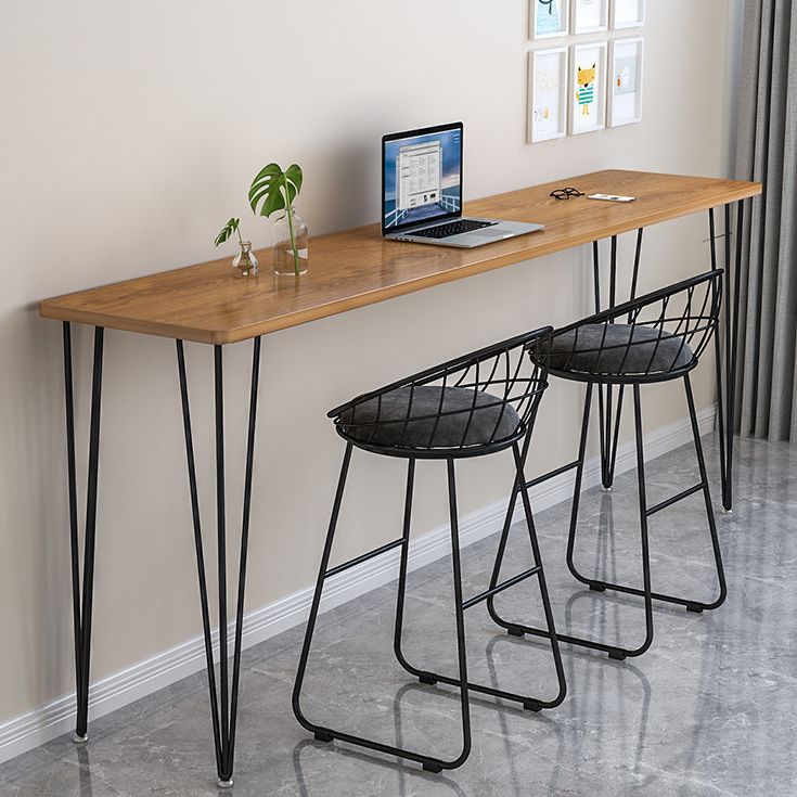 Industrial Style Rectangle Wood Top Counter Table 42-inch Height Bar Table Clearhalo 'Bar Furniture' 'Bar Tables' 'bar_tables' 'furn' 'furn_bar_tables' 'Furniture' 'furniture_bar_tables' 'Kitchen & Dining Furniture' 1200x1200_f1243df6-b1bb-43ca-8cf6-157c6d6d3040