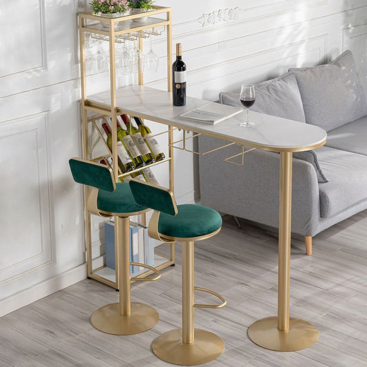 Tavolo da bar a forma irregolare in pietra sinterizzato tavolo da bar lussuoso con doppio piedistallo