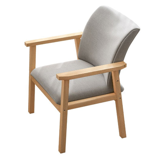 Scandinavian Rubberwood Solid Back Armchair Wood Dining Chair with Natural Legs Clearhalo ' kitchen&dining_furn' 'Dining Chairs' 'Dining Tables & Seating' 'dining_chair' 'furn' 'furn_dining_chair' 'Furniture' 'furniture_dining_chair' 'Kitchen & Dining Furniture' 'kitchen' 1200x1200_f1260cae-d54e-4c33-bb96-7c0eb566cef9