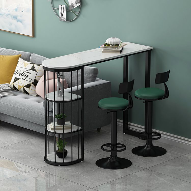 Modern Black and White Bistro Bar Desk Storage Kitchen Bistro Bar Table Clearhalo 'Bar Furniture' 'Bar Tables' 'bar_tables' 'furn' 'furn_bar_tables' 'Furniture' 'furniture_bar_tables' 'Kitchen & Dining Furniture' 'kitchen&dining_furn' 'kitchen' 1200x1200_f1264600-17fa-4a0f-9816-7ce1f92e6a7e