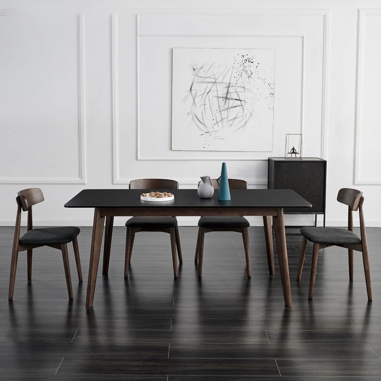 Solide houten eetkamerstoel moderne stijl open rug armloze stoel voor eetkamer