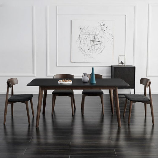 Solid Wood Dining Chair Modern Style Open Back Armless Chair for Dining Room