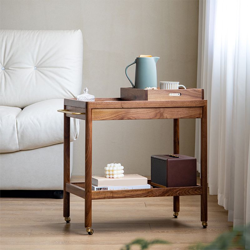 Modernistic Accent Side Table Solid Wood with Storage Living Room Double Tier Clearhalo 'Coffee & Accent Tables' 'End & Side Tables' 'end_side_tables' 'furn' 'furn_end_side_tables' 'Furniture' 'Living Room Furniture' 1200x1200_f1269740-7d3b-4719-8461-4bac0116955a