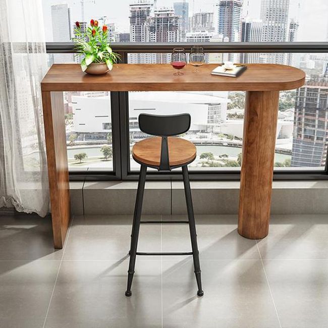 Industrial Style Wood 1/2 Pieces Bar Table Set Rectangle Bar Table for Home Clearhalo 'Bar Furniture' 'furn' 'furn_home_bar_bar_sets' 'Furniture' 'Home Bars & Bar Sets' 'home_bar_bar_sets' 'Kitchen & Dining Furniture' 1200x1200_f126a4bd-b728-4719-92d6-92f4ea63533a