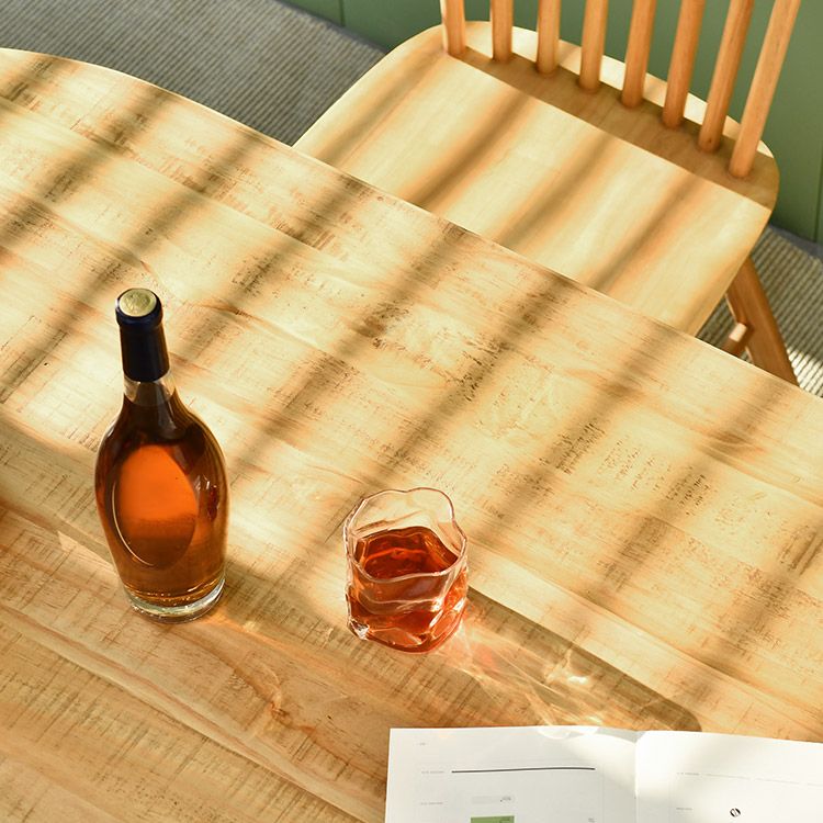 Contemporary Dining Table Oval Solid Wood Table with Metallic Four-leg Clearhalo ' dining_table' 'Dining Tables & Seating' 'Dining Tables' 'furn' 'furn_dining_table' 'Furniture' 'furniture_dining_table' 'Kitchen & Dining Furniture' 'kitchen&dining_furn' 'kitchen' 'kitchen_dining_table' 1200x1200_f1270491-6e3f-487c-b35f-d2588b9ed95e