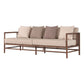 Tropical Loose Back Seating Square Arm Sofa in Brown and Beige