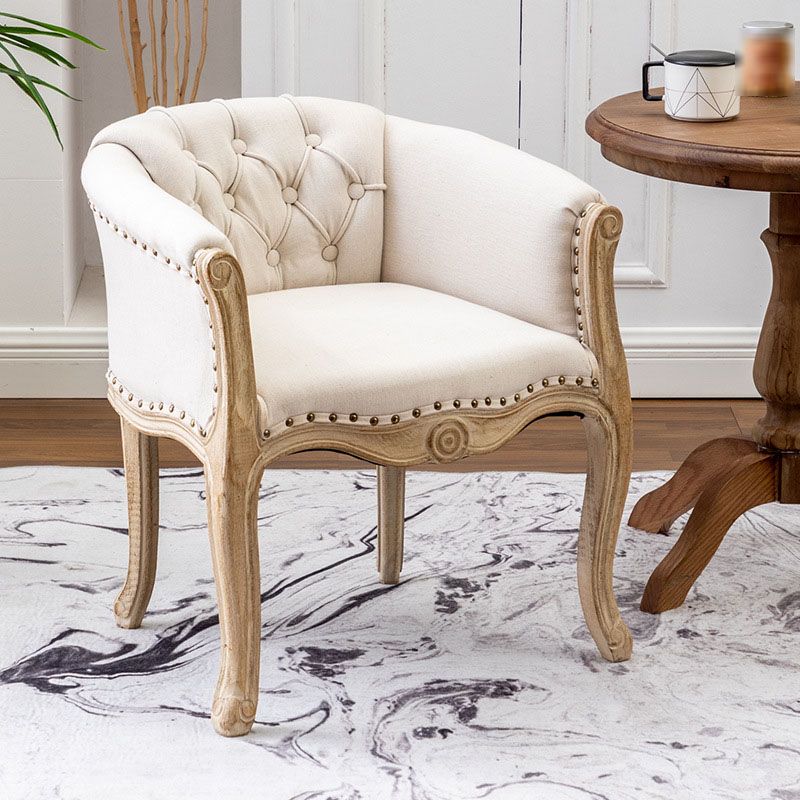 Sólida silla de comedor de la parte posterior cafetera silla de brazo tapizado